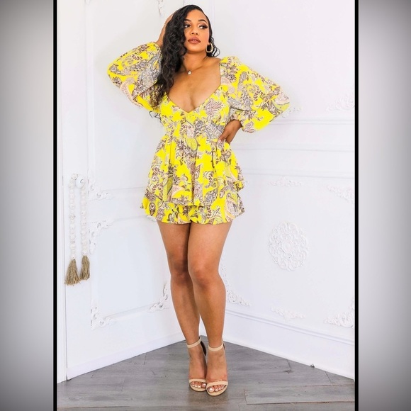 26. Sunny Dreams Ruffle Romper - Picture 2 of 5